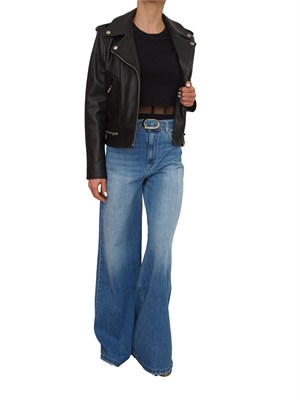 T-shirt Twinset in cotone nero con bustier in DONNA