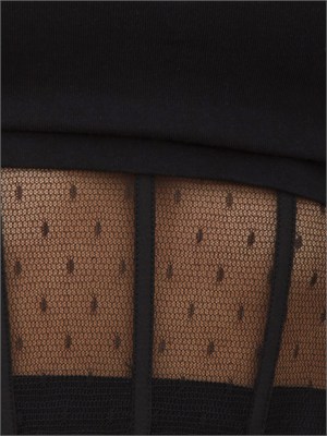 T-shirt Twinset in cotone nero con bustier in DONNA