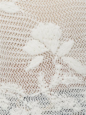 Maglia Twinset in misto cotone bianco panna a rete in DONNA