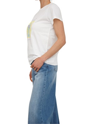 T-shirt Twinset in cotone bianco con stampa in DONNA