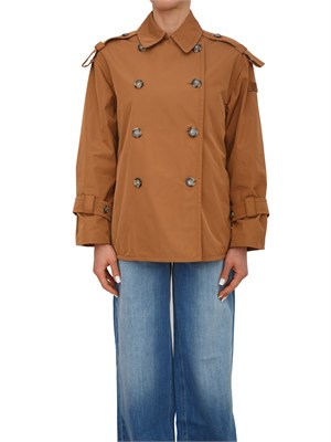 Trench corto Peuterey donna in taffetà marrone in DONNA