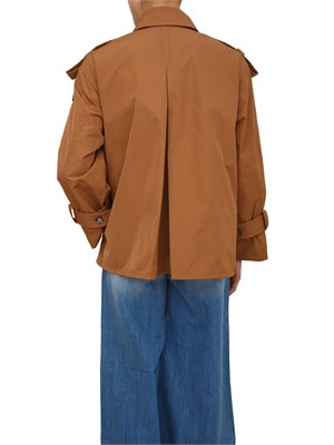 Trench corto Peuterey donna in taffetà marrone in DONNA