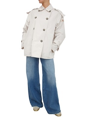 Trench corto Peuterey donna in taffetà avorio in DONNA