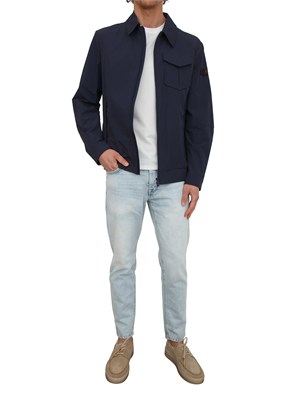Giubbino Peuterey uomo in tela tecnica di nylon blu in UOMO