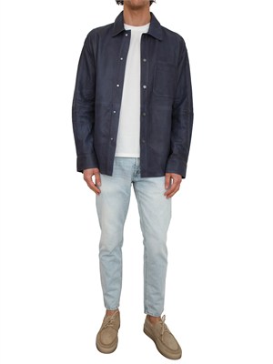 Camicia giacca Peuterey uomo in pelle blu in UOMO