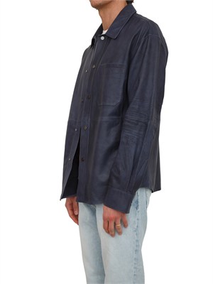 Camicia giacca Peuterey uomo in pelle blu in UOMO