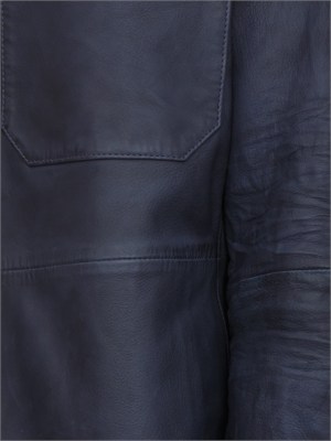 Camicia giacca Peuterey uomo in pelle blu in UOMO