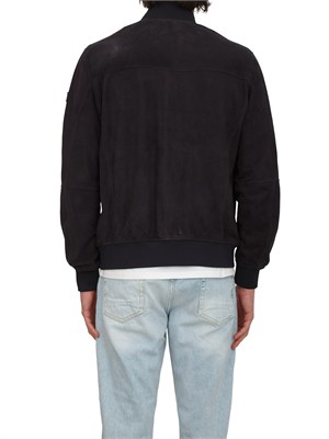 Giubbino Peuterey uomo in pelle scamosciata blu in UOMO