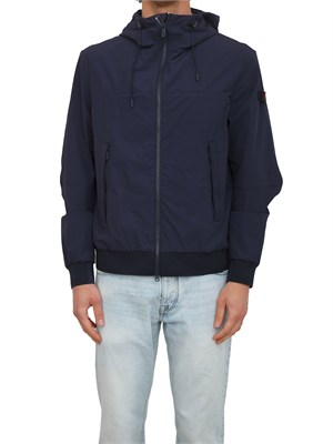 Giubbino Peuterey uomo in nylon stretch ritorto blu in UOMO