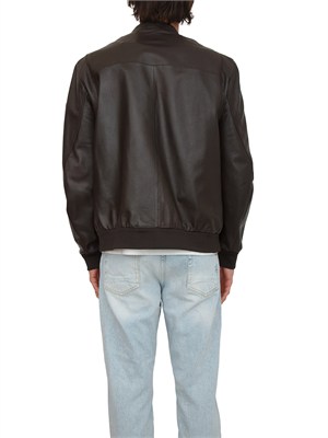 Giubbino bomber Peuterey uomo in pelle marrone in UOMO