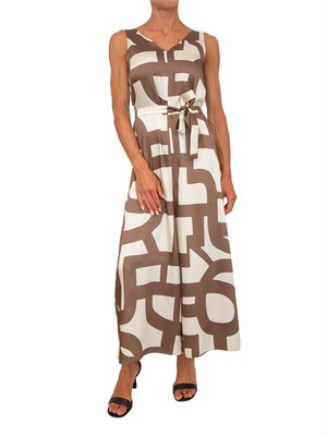 Tuta Emmombre Emme Marella in twill stampa marrone in DONNA