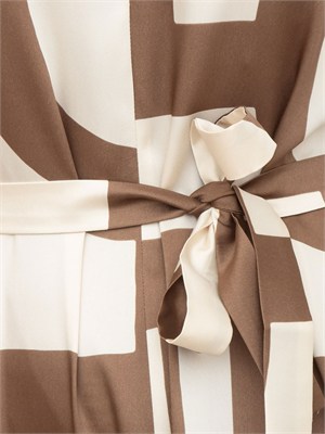 Tuta Emmombre Emme Marella in twill stampa marrone in DONNA