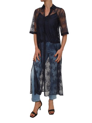 Set canotta+chemisier Alisso Emme Marella in pizzo blu in DONNA