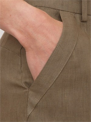 Bermuda Adorni Emme Marella in lino lavato tortora in DONNA
