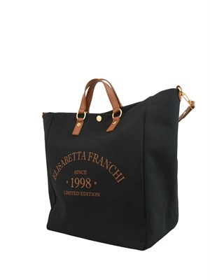 Borsa nera in canvas Elisabetta Franchi in DONNA