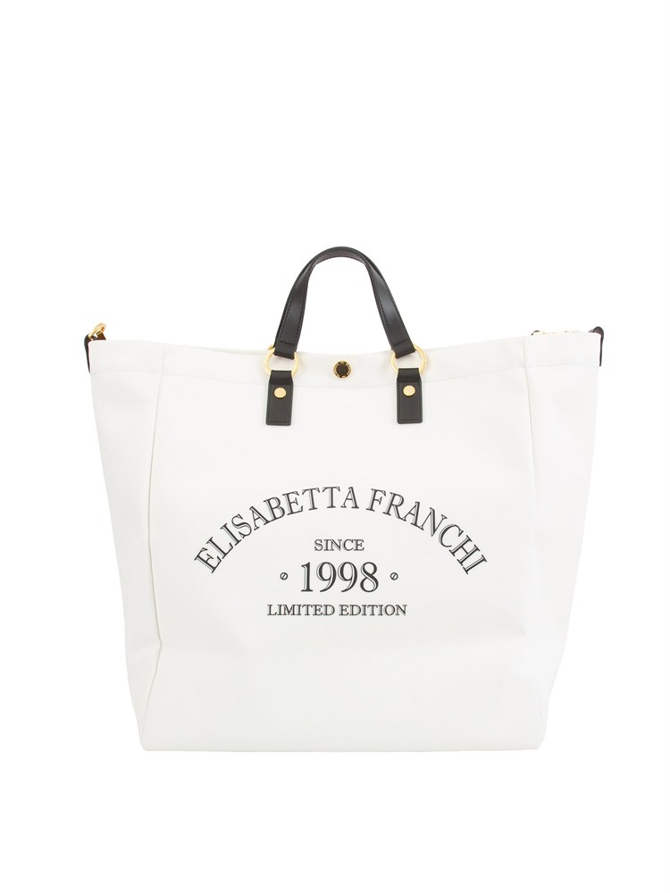 Borsa bianca in canvas Elisabetta Franchi