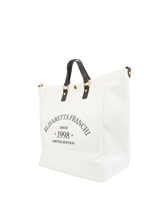 Borsa bianca in canvas Elisabetta Franchi in DONNA