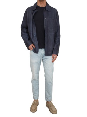 T-shirt Peuterey uomo in cotone e seta blu in UOMO