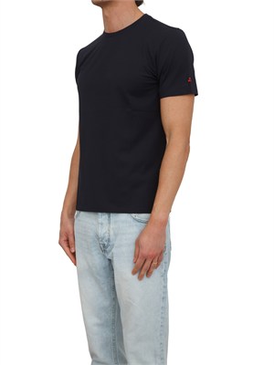 T-shirt Peuterey uomo in cotone e seta blu in UOMO