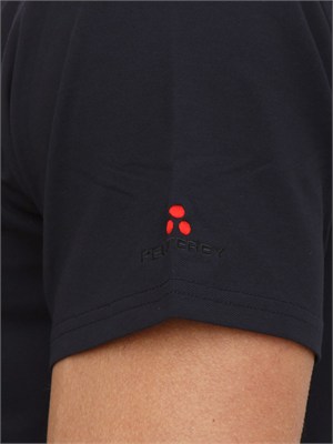 T-shirt Peuterey uomo in cotone e seta blu in UOMO