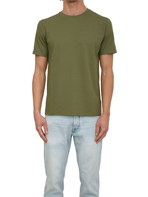 T-shirt Peuterey uomo in cotone e seta verde in UOMO