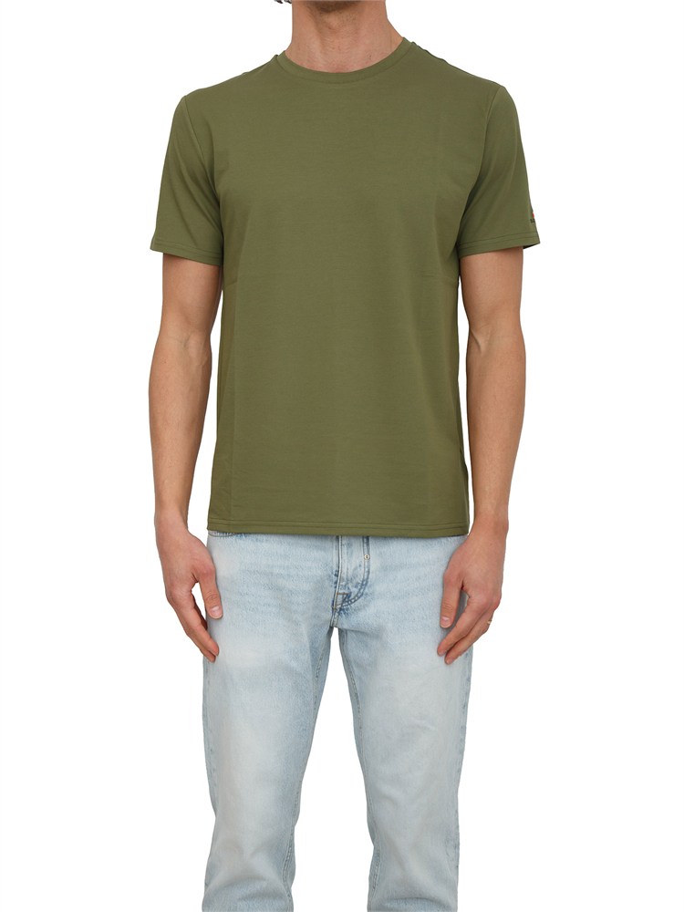 T-shirt Peuterey uomo in cotone e seta verde