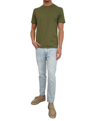 T-shirt Peuterey uomo in cotone e seta verde in UOMO