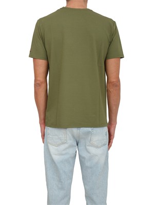 T-shirt Peuterey uomo in cotone e seta verde in UOMO