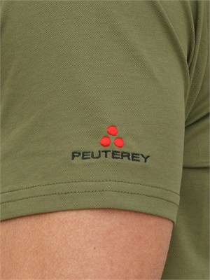 T-shirt Peuterey uomo in cotone e seta verde in UOMO
