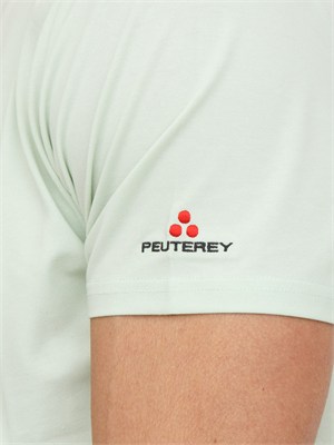 T-shirt Peuterey uomo in cotone e seta acquamarina in UOMO