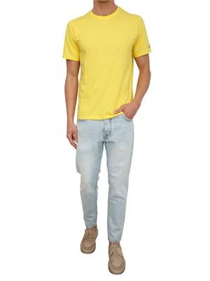 T-shirt Peuterey uomo in cotone e seta giallo in UOMO
