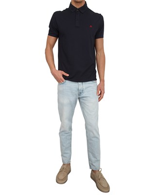Polo Peuterey uomo in cotone blu in UOMO