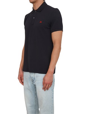 Polo Peuterey uomo in piquet di nylon blu in UOMO