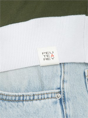 Polo maglia Peuterey uomo in cotone verde con profili in UOMO