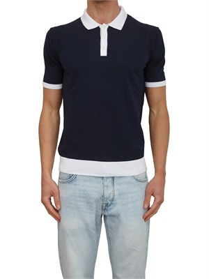 Polo maglia Peuterey uomo in cotone blu con profili in UOMO