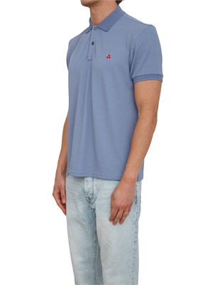 Polo Peuterey uomo in piquet di nylon azzurro in UOMO
