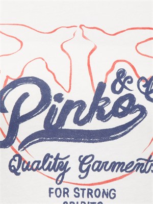 T-shirt Imperia Pinko in cotone bianco stampa logo in DONNA