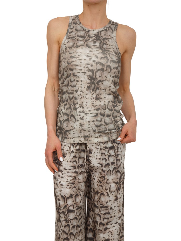 Canotta Belfiore Pinko in cotone stampa snake all over