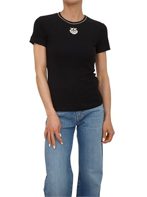T-shirt Brugherio Pinko in cotone nero in DONNA
