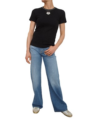 T-shirt Brugherio Pinko in cotone nero in DONNA