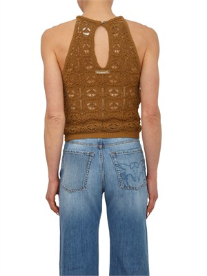 Top Nymphae Pinko in crochet marrone in DONNA