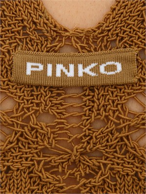 Top Nymphae Pinko in crochet marrone in DONNA