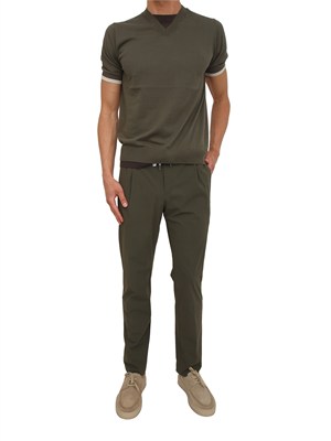 Pantaloni PT Torino in tessuto pregiato verde in UOMO