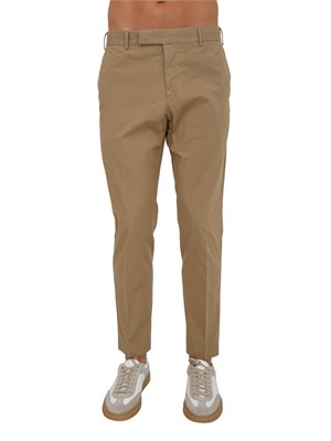 Pantaloni PT Torino in gabardina di cotone beige in UOMO