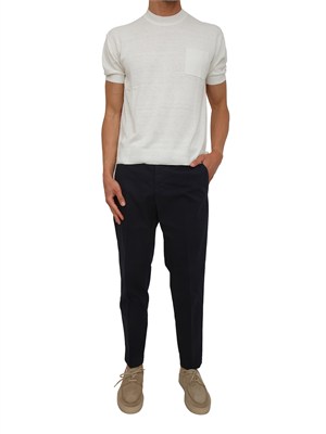 Pantaloni PT Torino in gabardina di cotone blu in UOMO