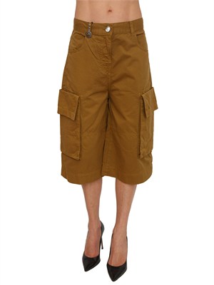 Pantaloni bermuda Albareto Pinko in gabardina marrone in DONNA