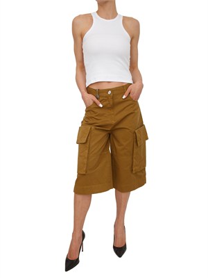 Pantaloni bermuda Albareto Pinko in gabardina marrone in DONNA