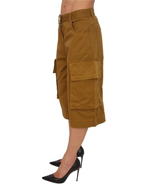 Pantaloni bermuda Albareto Pinko in gabardina marrone in DONNA