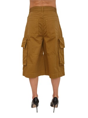 Pantaloni bermuda Albareto Pinko in gabardina marrone in DONNA