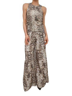 Pantaloni Gussola Pinko in mussola di cotone fantasia snake in DONNA